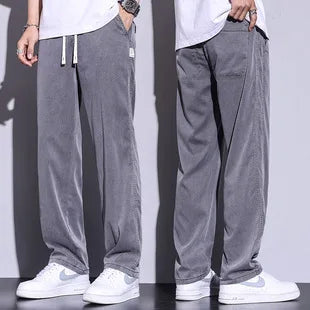 S-5XL 6Style,Men's Loose Jeans Summer Soft Lyocell Thin Fabric Straight Pants Drawstring Elastic Waist Korea Casual Trousers,Y2K